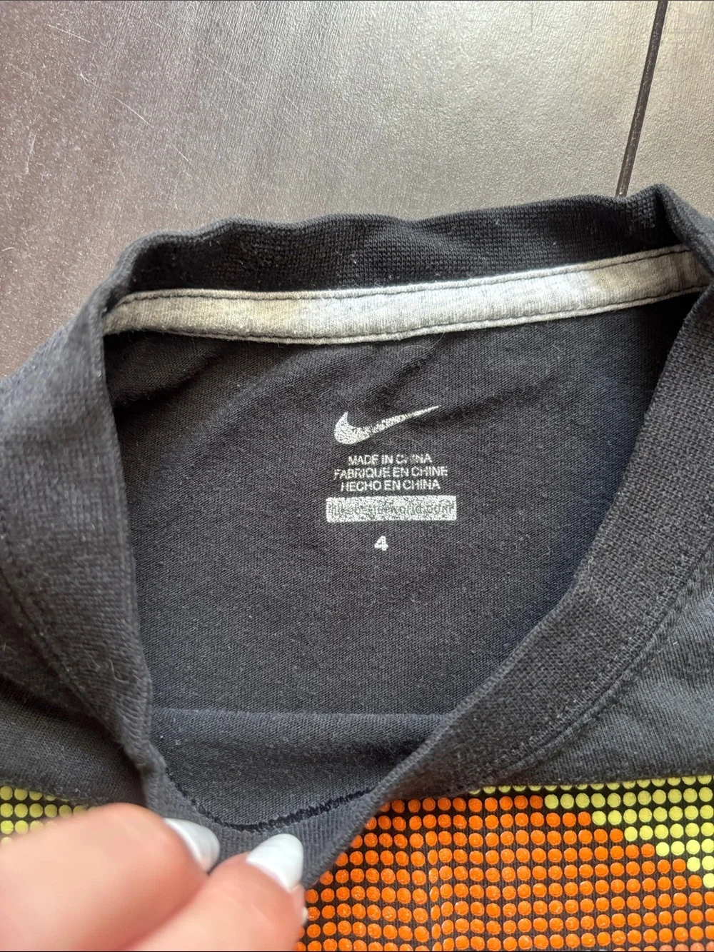 Nike Black Tee with Orange Basketball Graphic